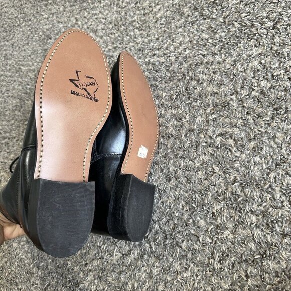 Vintage TEXAS ALL AMERICAN Made Kiltie Roper Boots Black Leather Womens 6 New - Picture 4 of 7